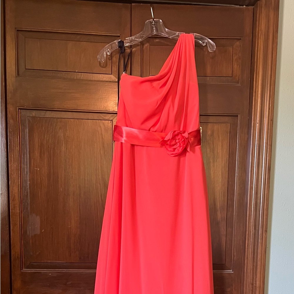 Mother of the bride/bridesmaid dress-full length, coral, size 10.